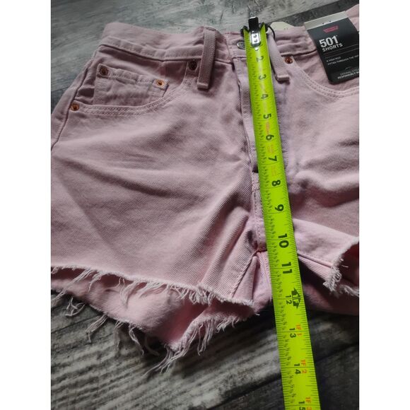 Levi's Women's W26 (Size 2) Pink 501 High Rise Cut Off Shorts - NWT - Picture 4 of 13